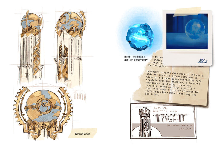 Hextech (top right page illustrations by A. De Lise)