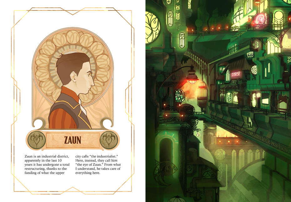 Zaun introduction (left page background by A, right page by S. Caricato)