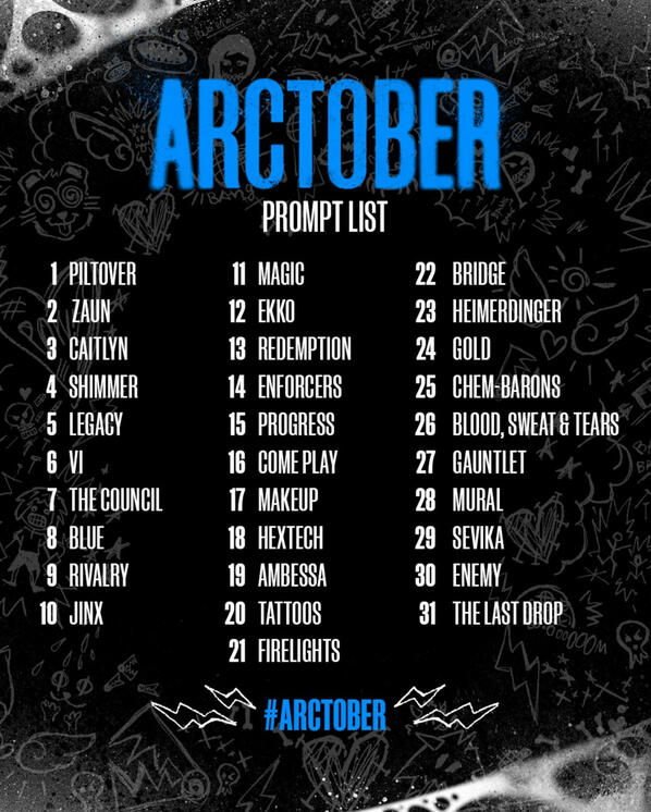 Arctober prompt list from Arcane&#39;s official account.